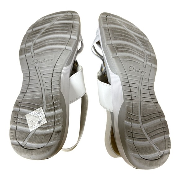 Sketchers Arch Fit Reggae Style White Sandals Womens Size 10 Arch Supoort - Picture 5 of 7